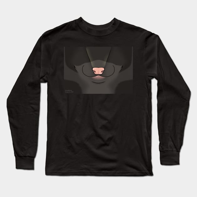 Dark Ferret Face Long Sleeve T-Shirt by KeishaMaKainn